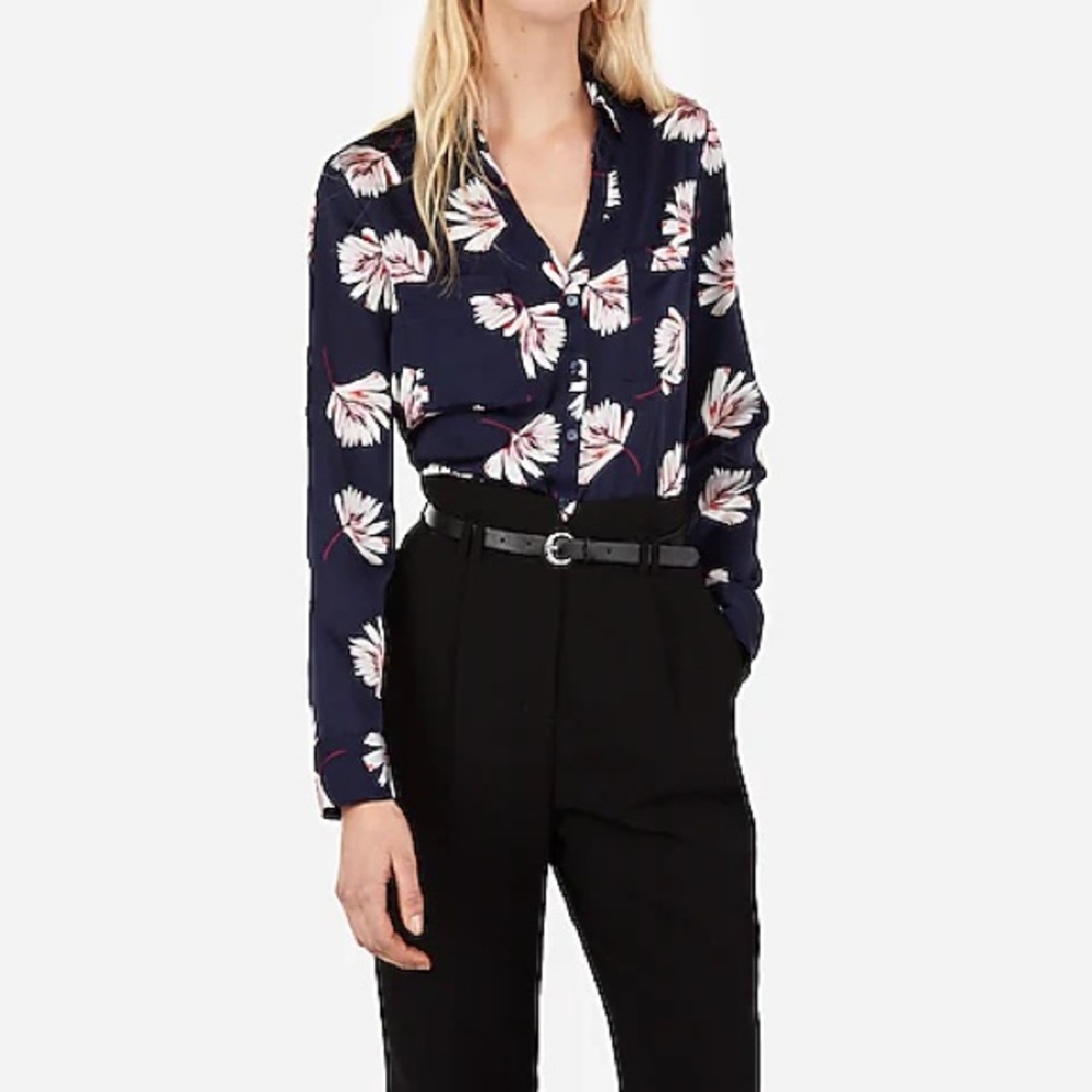 Express slim fit portofino blouse